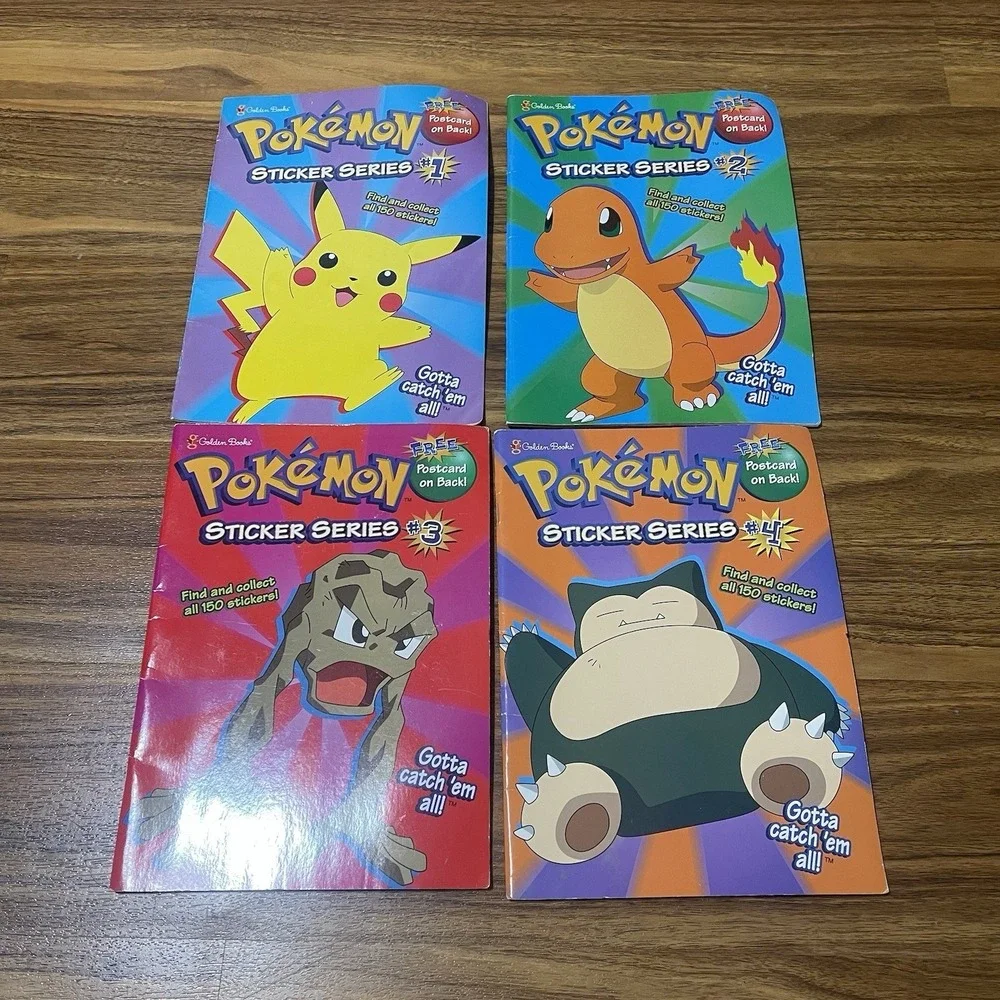 Vintage Pokemon Collectors 1-2 & Sticker Series 1-4 Coloring Activity Books Lot‎